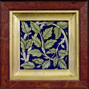 Carreau avec un motif de feuille - William de Morgan